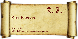 Kis Herman névjegykártya